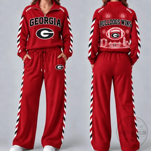 Georgia Bulldogs Women's Game Day Quarter-Zip Pullover Tracksuit