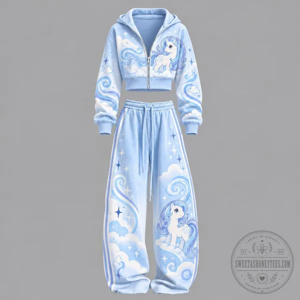 My Little Pony Wind Whistler Clouds Cropped Hoodie