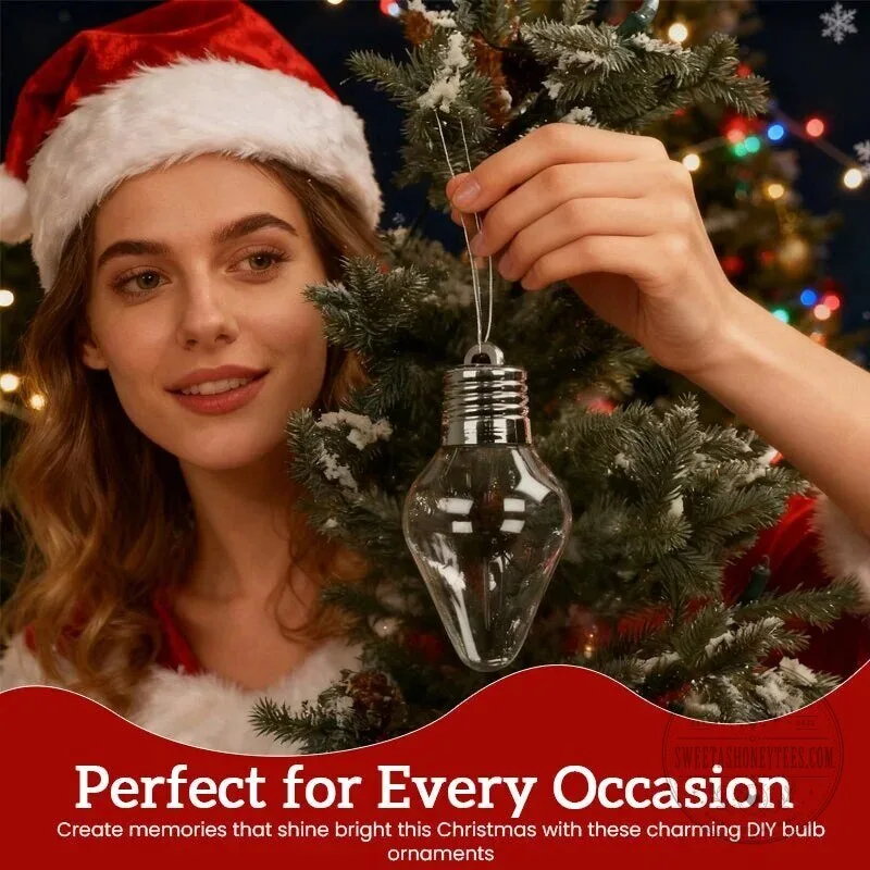 Christmas Light Bulb Shaped Clear Plastic Candy Gift Jar Container 10 Christmas Light Bulb Shaped Clear Plastic Candy Gift Jar Container
