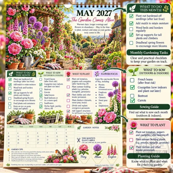 2027 Four Seasons Garden Monthly Planner Calendar with Planting Guide and Tasks 2D 1 2027 Four Seasons Garden Monthly Planner Calendar with Planting Guide and Tasks 2D
