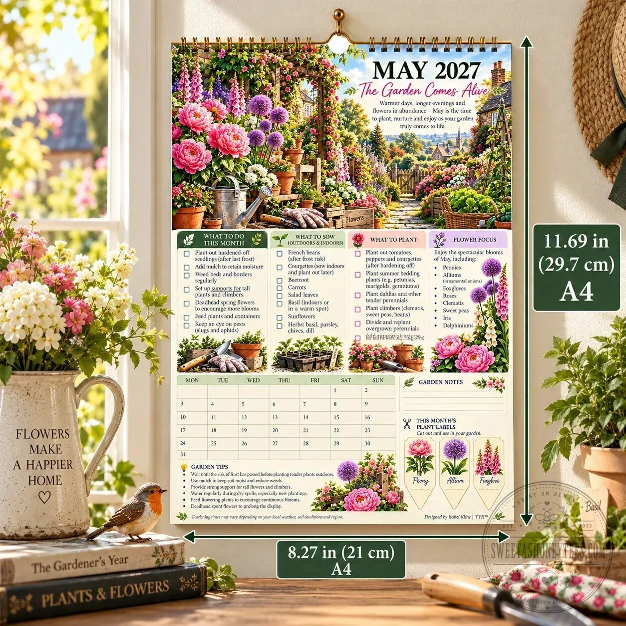 2027 Four Seasons Garden Monthly Planner Calendar with Planting Guide and Tasks 2D 13 2027 Four Seasons Garden Monthly Planner Calendar with Planting Guide and Tasks 2D
