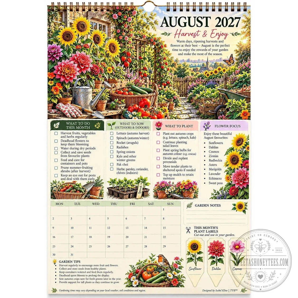 2027 Four Seasons Garden Monthly Planner Calendar with Planting Guide and Tasks 2D 17 2027 Four Seasons Garden Monthly Planner Calendar with Planting Guide and Tasks 2D