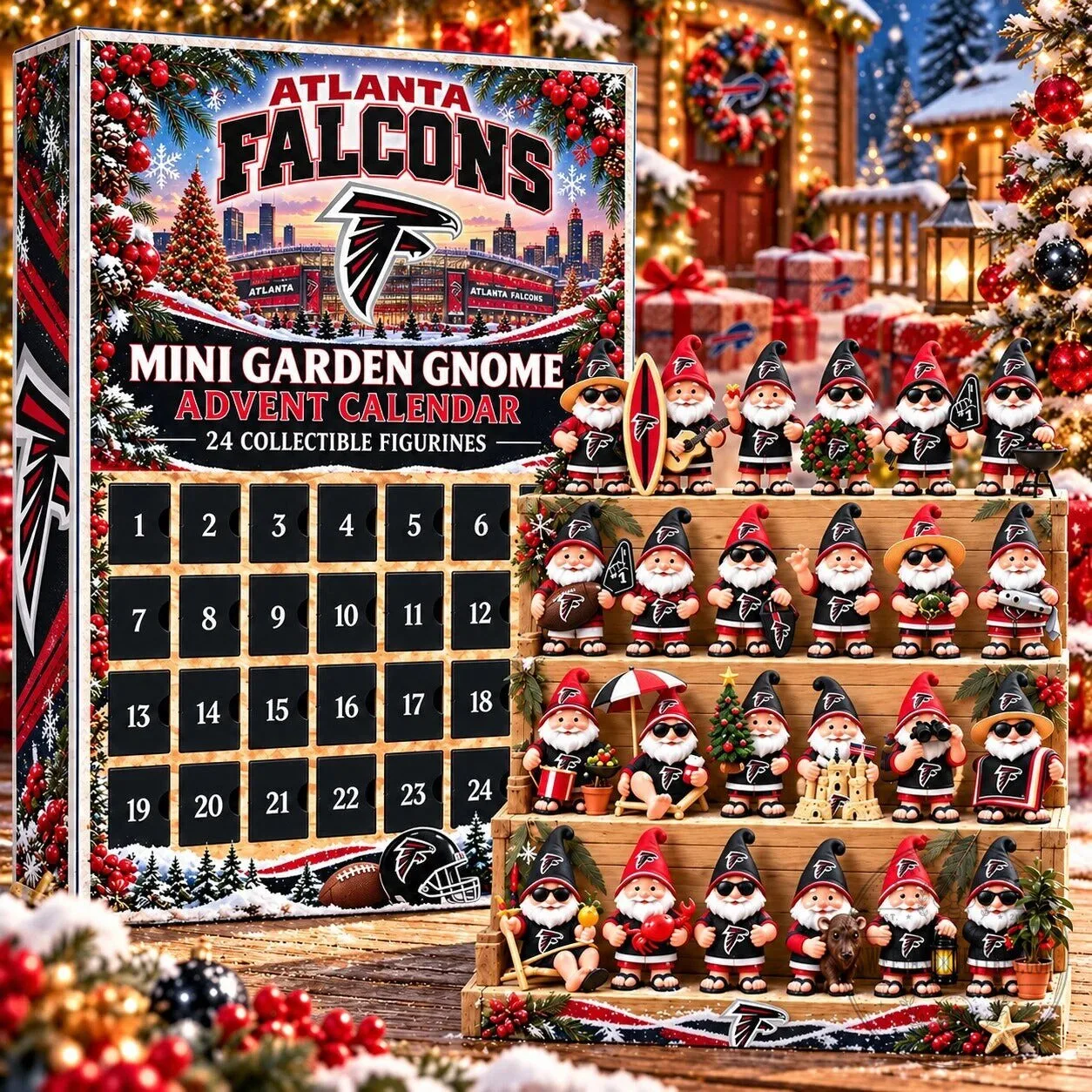 Atlanta Falcons NFL Mini Garden Gnome Collectible Figurine Advent Calendar 2D 1 Atlanta Falcons NFL Mini Garden Gnome Collectible Figurine Advent Calendar 2D