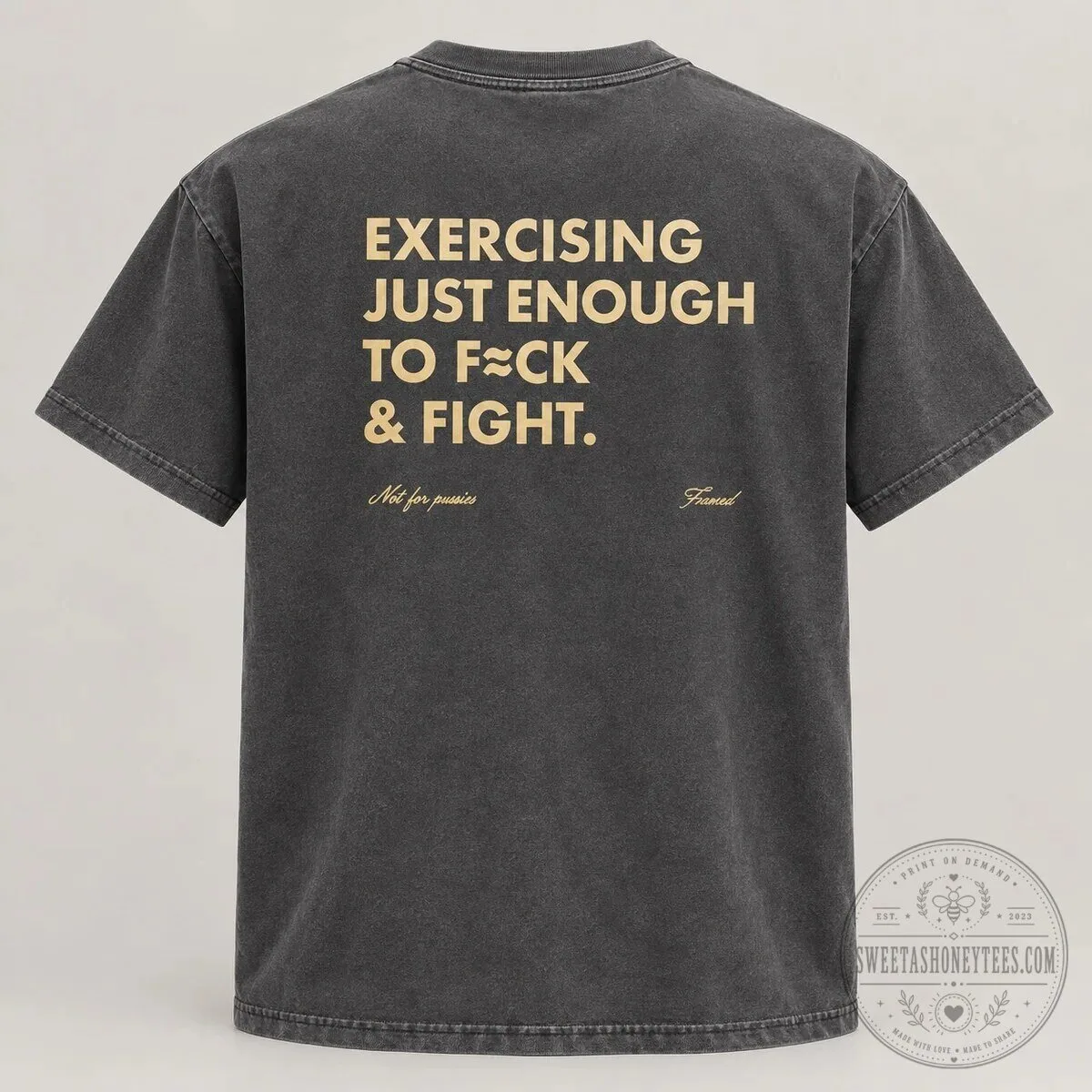 Exercising Just Enough To Fight Funny Adult Gym Humor Quote T-Shirt 15 Exercising Just Enough To Fight Funny Adult Gym Humor Quote T-Shirt