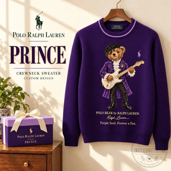 Prince Purple Rain Polo Bear by Ralph Lauren Crewneck Sweater