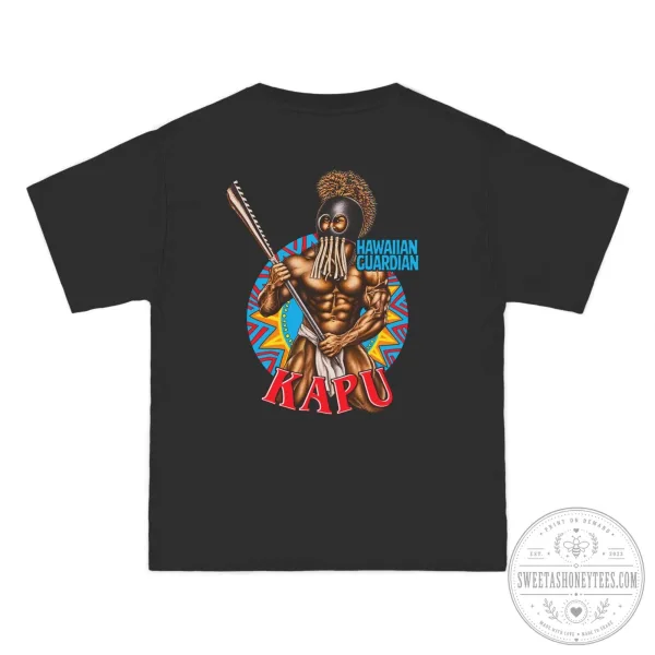 Hawaiian Guardian Kapu Strength Polynesian Warrior Black T-Shirt