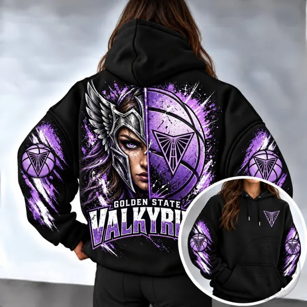 Golden State Valkyries Basketball Team Logo Women's Black Hoodie