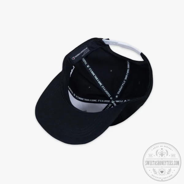 Baseball Lifestyle 101 Black and White Snapback Cap Hat for Men and Women