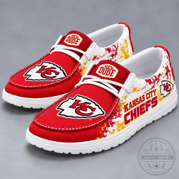 Kansas City Chiefs Hey Dude Shoes, NFL Football Team Fan Footwear