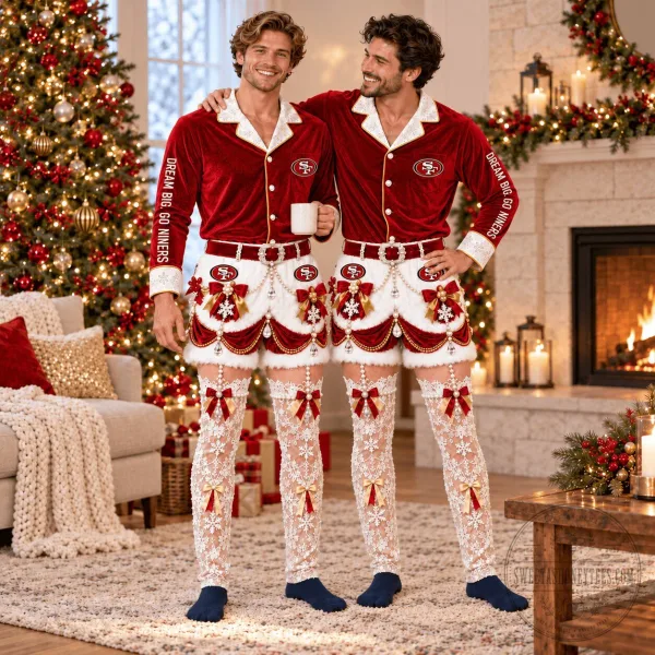 San Francisco 49ers Funny Christmas Pajama Set for Men