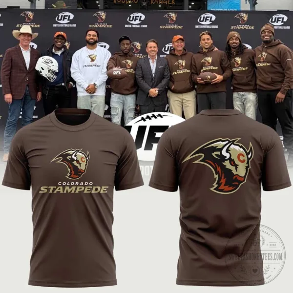 United Football League Colorado Stampede Football Team Logo T-Shirt