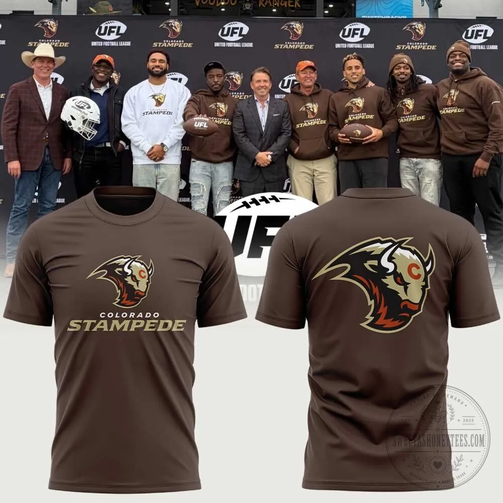 United Football League Colorado Stampede Football Team Logo T-Shirt 2 United Football League Colorado Stampede Football Team Logo T-Shirt