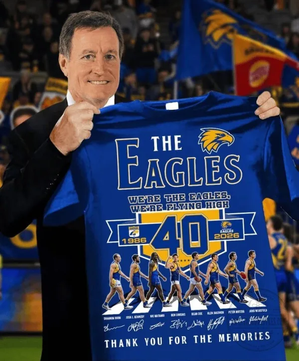 West Coast Eagles 40th Anniversary Football Club Legends Blue T-Shirt