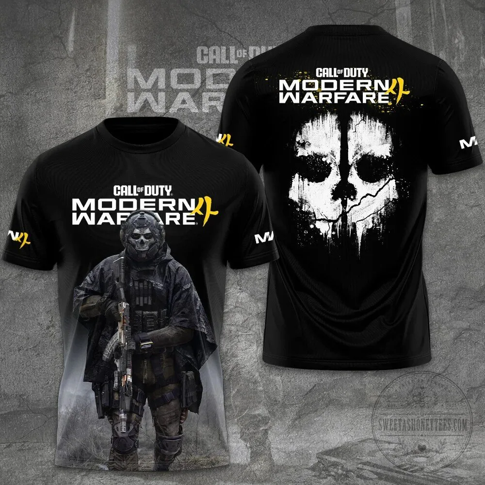 Call of Duty Modern Warfare Video Game Skull Graphic T-Shirt 1 Call of Duty Modern Warfare Video Game Skull Graphic T-Shirt