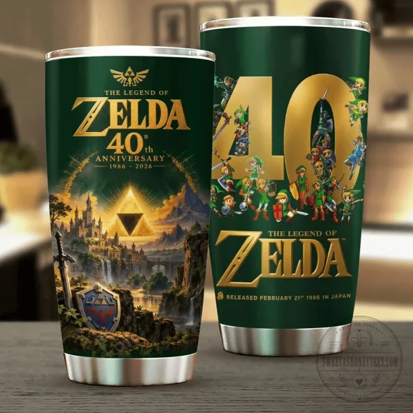 The Legend of Zelda 40th Anniversary Collectible Stainless Steel Tumbler