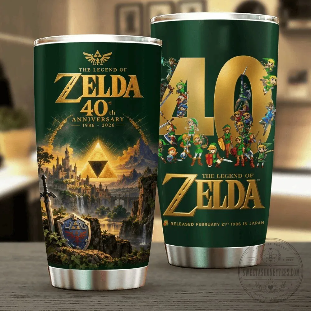 The Legend of Zelda 40th Anniversary Collectible Stainless Steel Tumbler 1 The Legend of Zelda 40th Anniversary Collectible Stainless Steel Tumbler