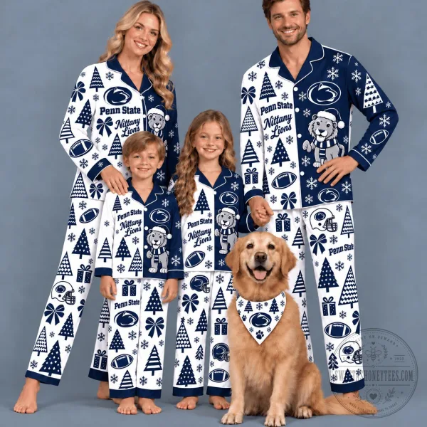 Penn State Nittany Lions Christmas Holiday Matching Family Pajamas Set