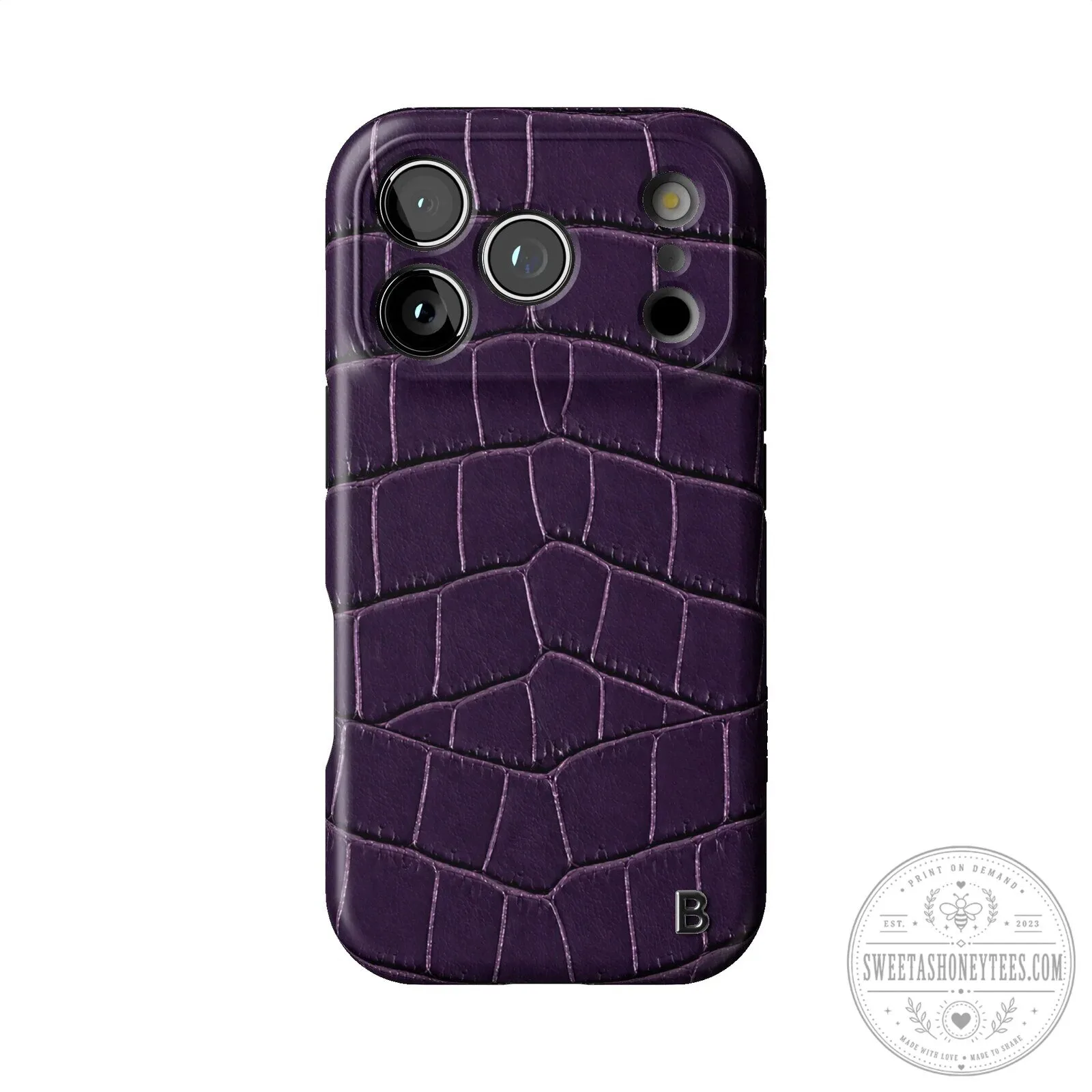 Purple Alligator Embossed Leather iPhone Case 6 Purple Alligator Embossed Leather iPhone Case