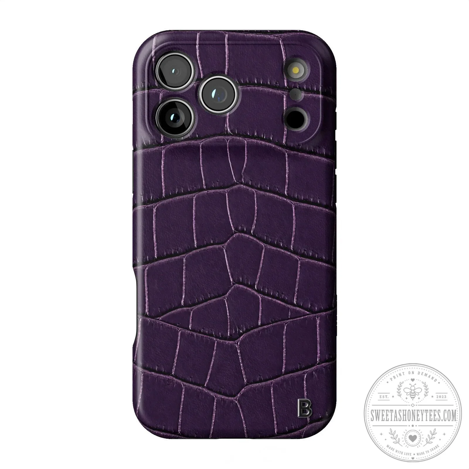 Purple Alligator Embossed Leather iPhone Case 7 Purple Alligator Embossed Leather iPhone Case