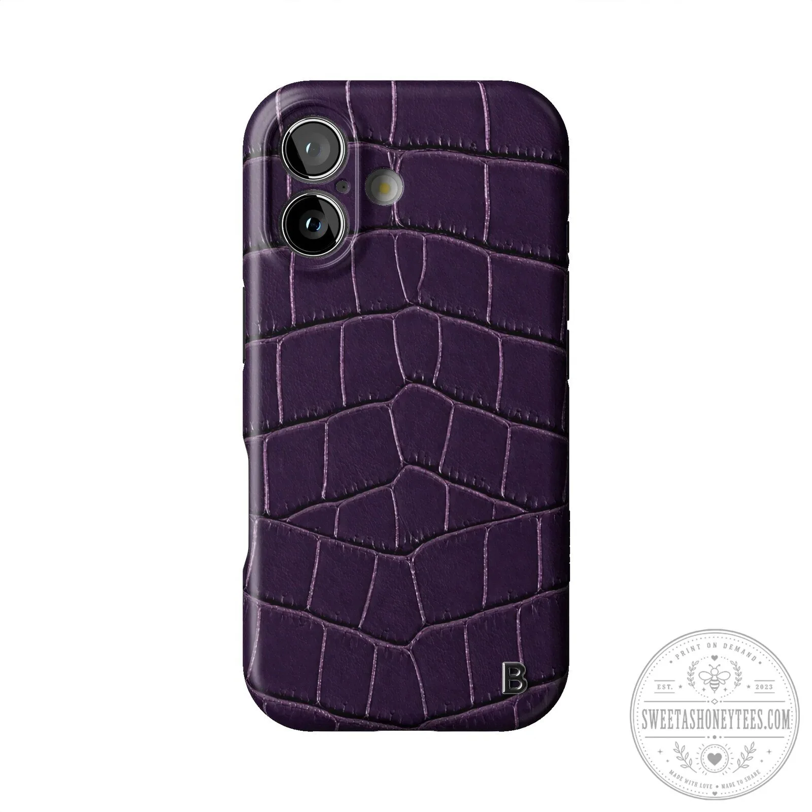 Purple Alligator Embossed Leather iPhone Case 8 Purple Alligator Embossed Leather iPhone Case