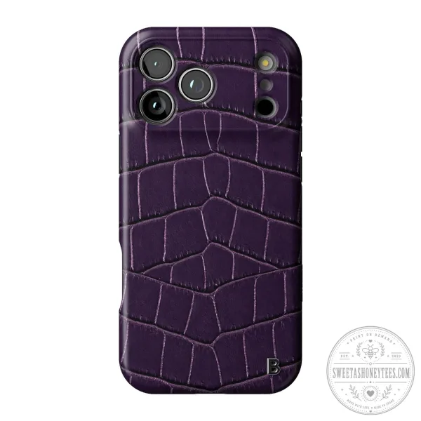 Purple Alligator Embossed Leather iPhone Case 4 Purple Alligator Embossed Leather iPhone Case