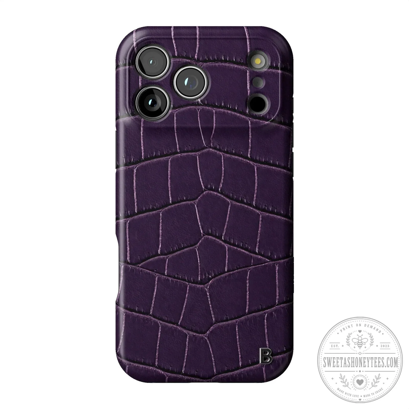 Purple Alligator Embossed Leather iPhone Case 10 Purple Alligator Embossed Leather iPhone Case
