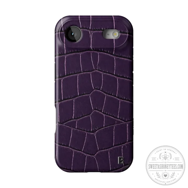 Purple Alligator Embossed Leather iPhone Case 5 Purple Alligator Embossed Leather iPhone Case