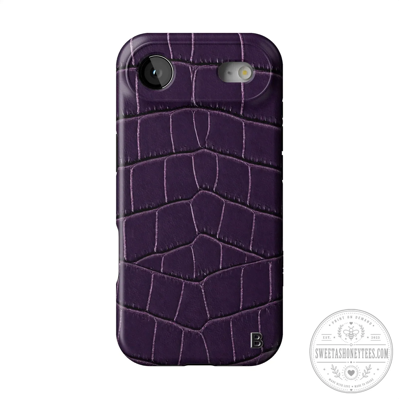Purple Alligator Embossed Leather iPhone Case 11 Purple Alligator Embossed Leather iPhone Case