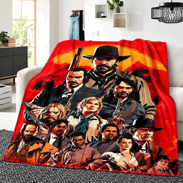 Red Dead Redemption II Rockstar Games Western Cowboy Video Game Blanket