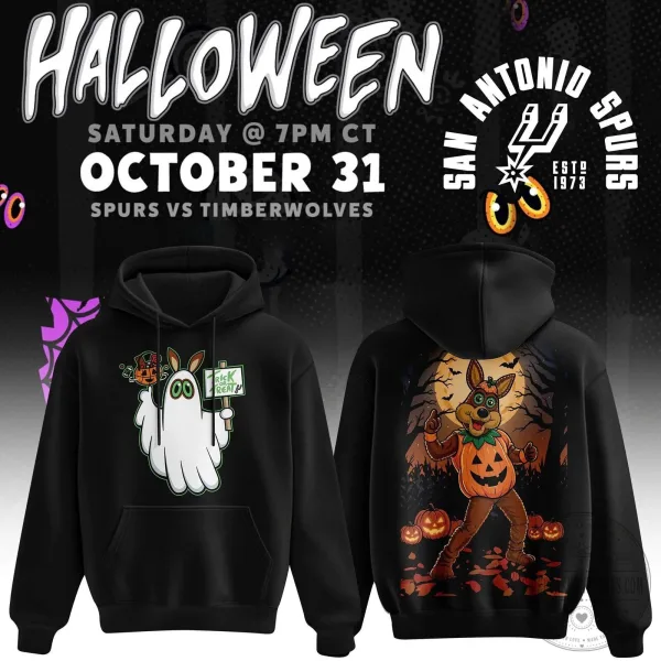 San Antonio Spurs Halloween Night Special Hoodie with Trick or Treat Ghost Bunny
