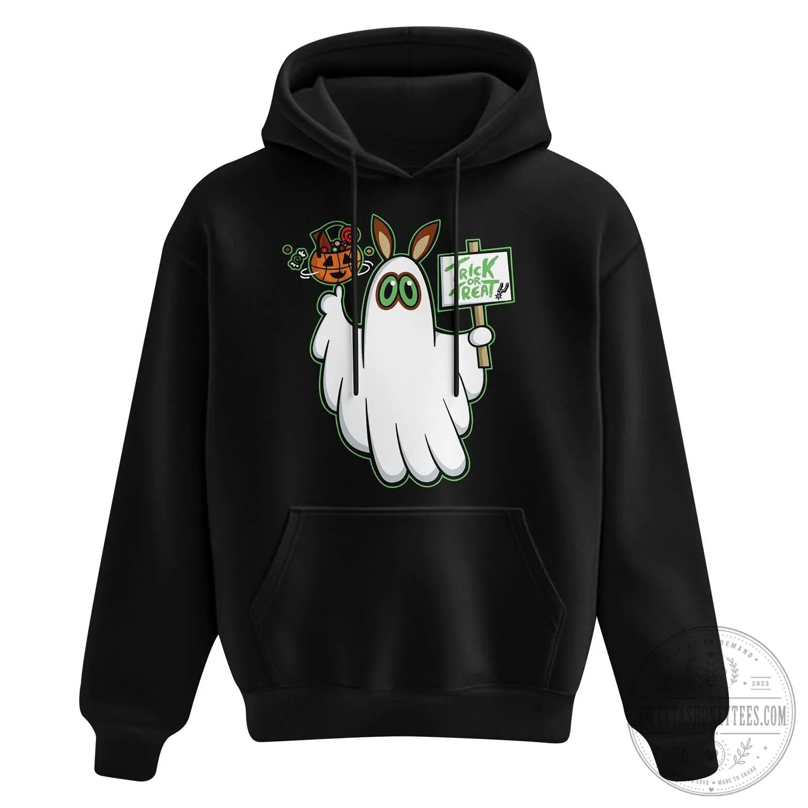 San Antonio Spurs Halloween Night Special Hoodie with Trick or Treat Ghost Bunny 4 San Antonio Spurs Halloween Night Special Hoodie with Trick or Treat Ghost Bunny