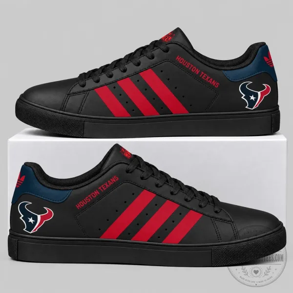 Houston Texans NFL Triple Stripe Low Top Sneakers for Men and Women