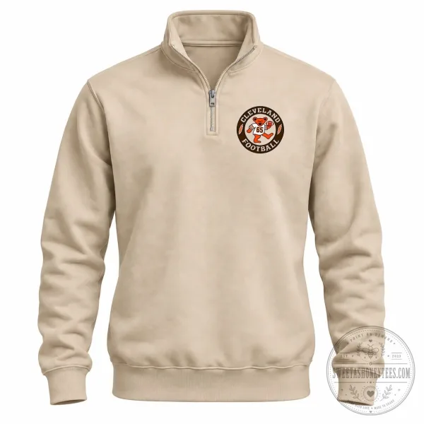 Cleveland Football Dancing Bear Premium Quarter-Zip Sweatshirt