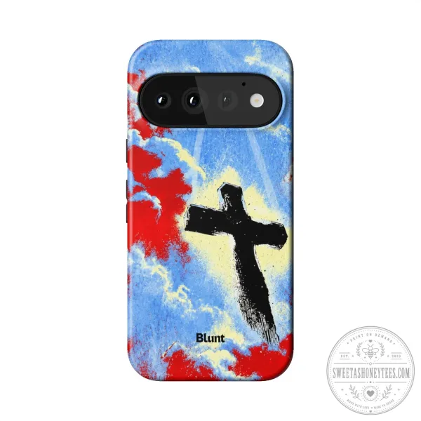 Risen Pixel Christian Cross Religious Art Phone Case