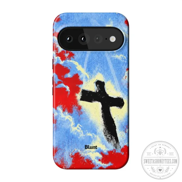 Risen Pixel Christian Cross Religious Art Phone Case