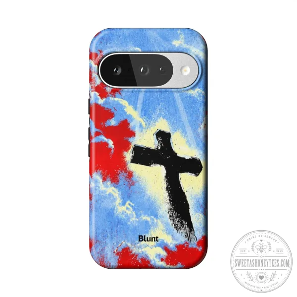 Risen Pixel Christian Cross Religious Art Phone Case