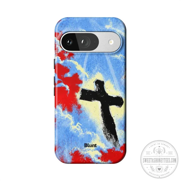 Risen Pixel Christian Cross Religious Art Phone Case