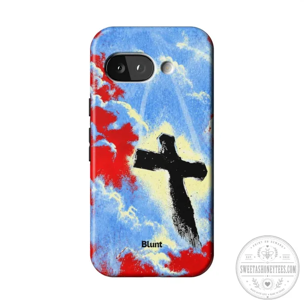 Risen Pixel Christian Cross Religious Art Phone Case