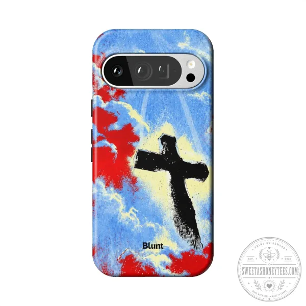Risen Pixel Christian Cross Religious Art Phone Case